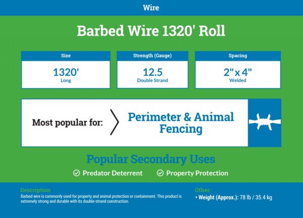 Barb Wire 12.5 Gauge - 1320' - Image 2